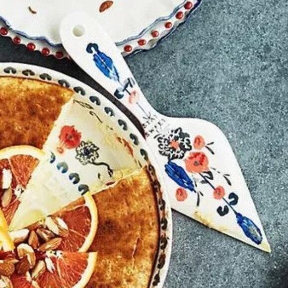 Anthropologie Cake Pie Server HANDPAINTED LUCERNE STAY SWEET - Picture 1 of 7